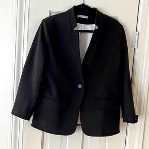 Olivia Moon - black blazer - pinstripe interior detail size medium